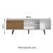 Rack Madesa Dubai para TV até 65 Polegadas com Pés - Branco/Rustic/Rustic