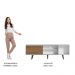Rack Madesa Dubai para TV até 65 Polegadas com Pés - Branco/Rustic/Rustic