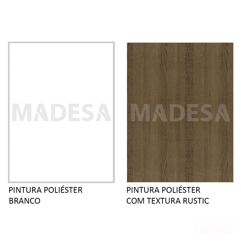 Rack Madesa Dubai para TV até 65 Polegadas com Pés - Branco/Rustic/Rustic