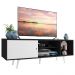 Rack Madesa Dubai para TV até 65 Polegadas com Pés - Preto/Branco/Branco