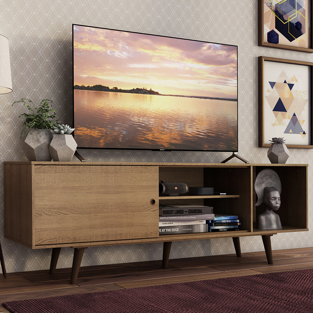 Rack Madesa Dubai para TV até 65 Polegadas com Pés - Rustic