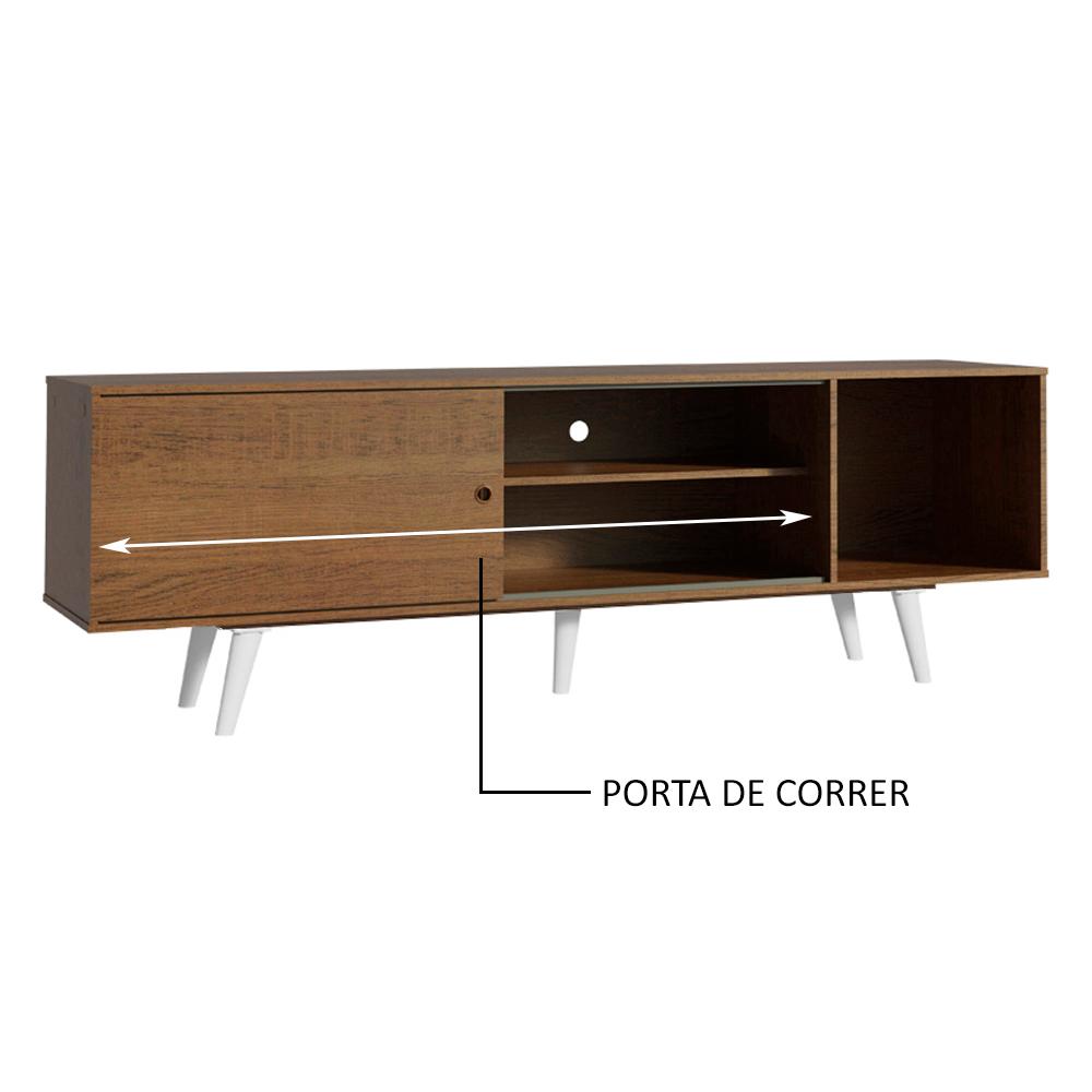 Rack Madesa Dubai para TV até 65 Polegadas com Pés - Rustic/Branco