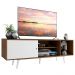 Rack Madesa Dubai para TV até 65 Polegadas com Pés - Rustic/Branco/Branco