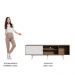 Rack Madesa Dubai para TV até 65 Polegadas com Pés - Rustic/Branco/Branco