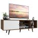 Rack Madesa Dubai para TV até 65 Polegadas com Pés - Rustic/Branco/Rustic
