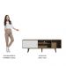 Rack Madesa Dubai para TV até 65 Polegadas com Pés - Rustic/Branco/Rustic