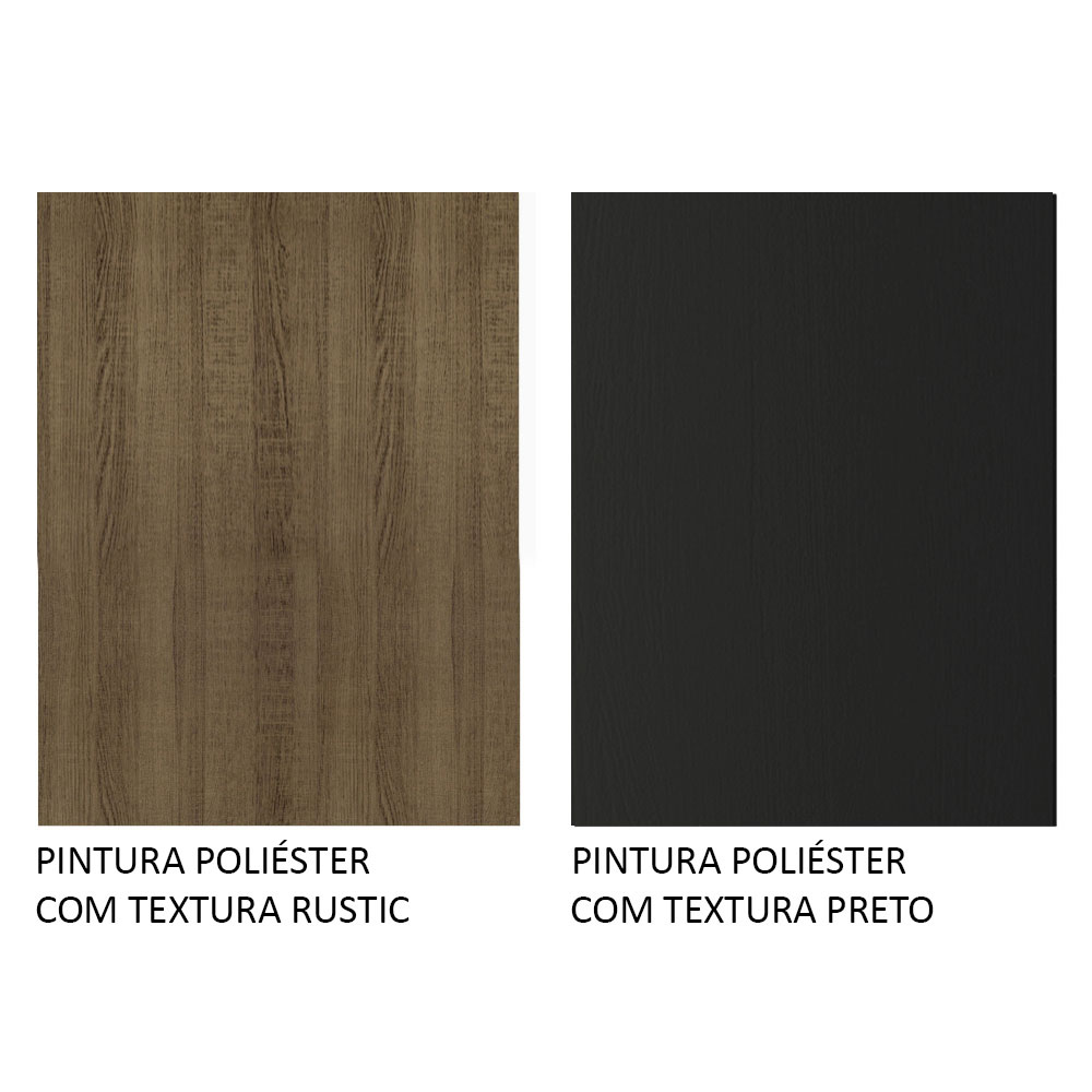 Rack Madesa Dubai para TV até 65 Polegadas com Pés - Rustic/Preto/Rustic