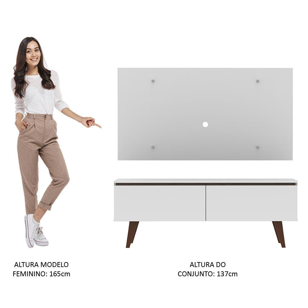 Rack Madesa Le Mans e Painel para TV até 55 Polegadas 2 Portas - Branco/Rustic