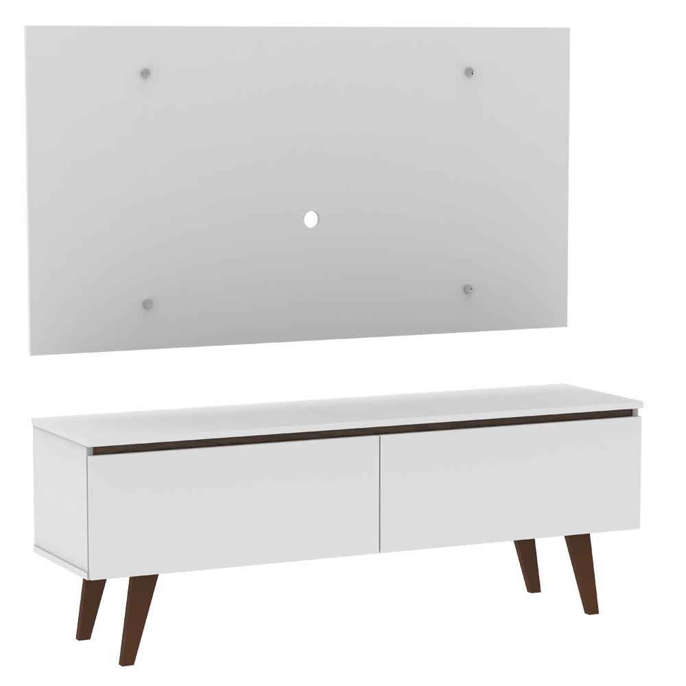 Rack Madesa Le Mans e Painel para TV até 55 Polegadas 2 Portas - Branco/Rustic