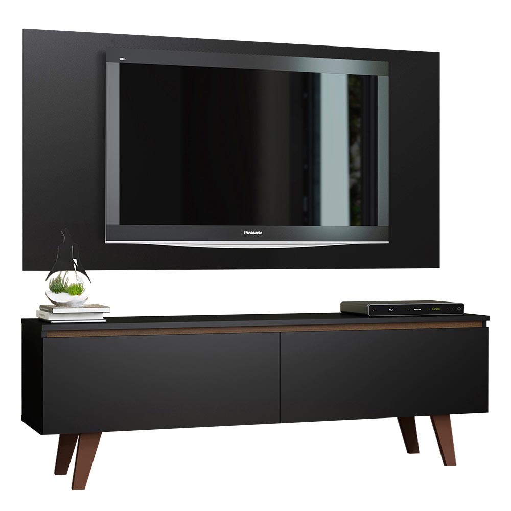 Rack Madesa Le Mans e Painel para TV até 55 Polegadas 2 Portas - Preto