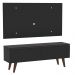 Rack Madesa Le Mans e Painel para TV até 55 Polegadas 2 Portas - Preto