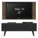 Rack Madesa Le Mans e Painel para TV até 55 Polegadas 2 Portas - Rustic/Preto