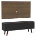 Rack Madesa Le Mans e Painel para TV até 55 Polegadas 2 Portas - Rustic/Preto