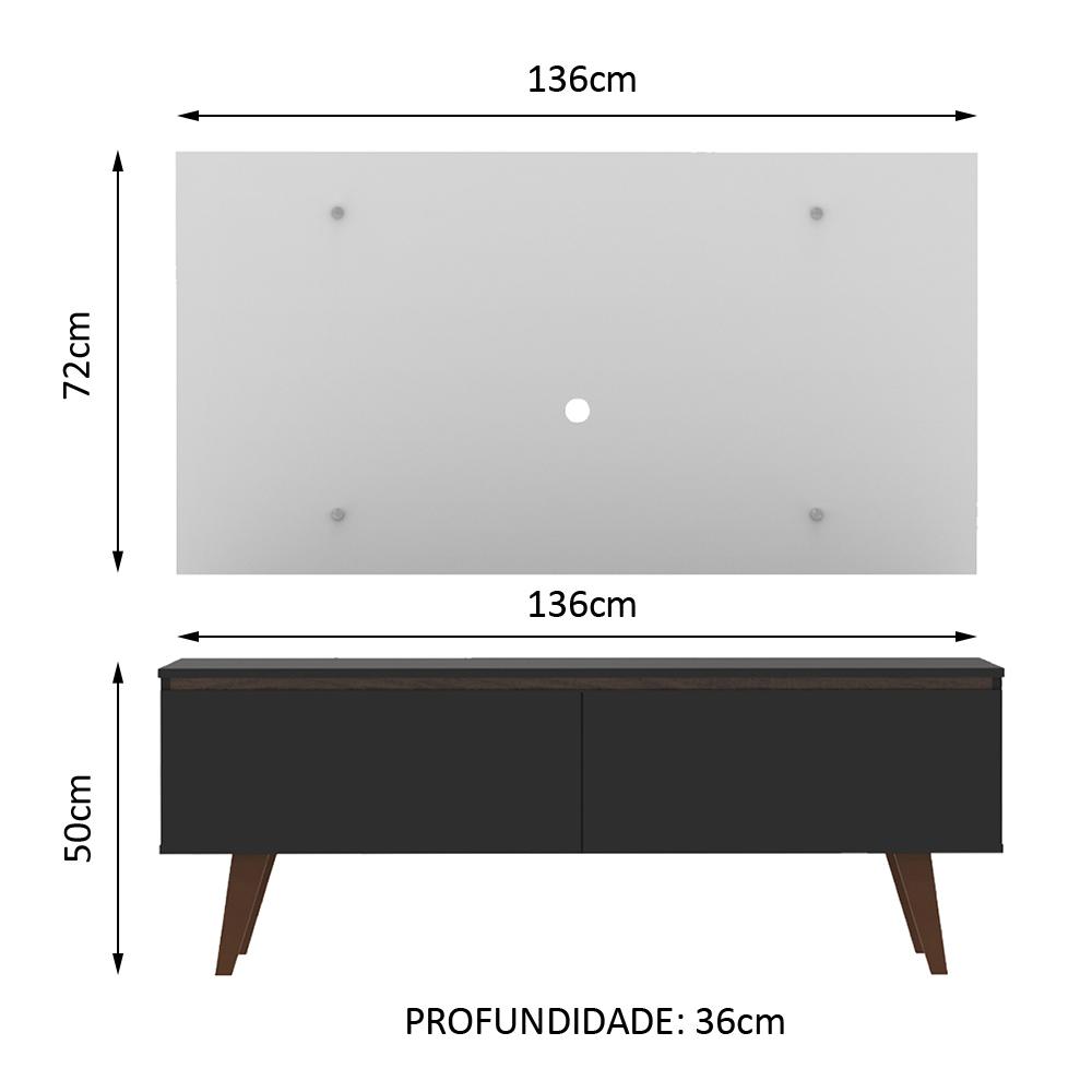 Rack Madesa Le Mans e Painel para TV até 55 Polegadas 2 Portas