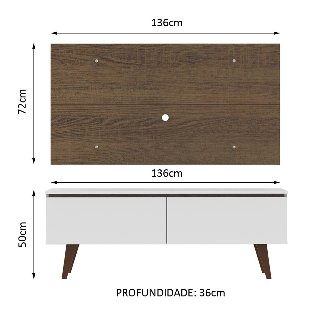 Rack Madesa Le Mans e Painel para TV até 55 Polegadas 2 Portas