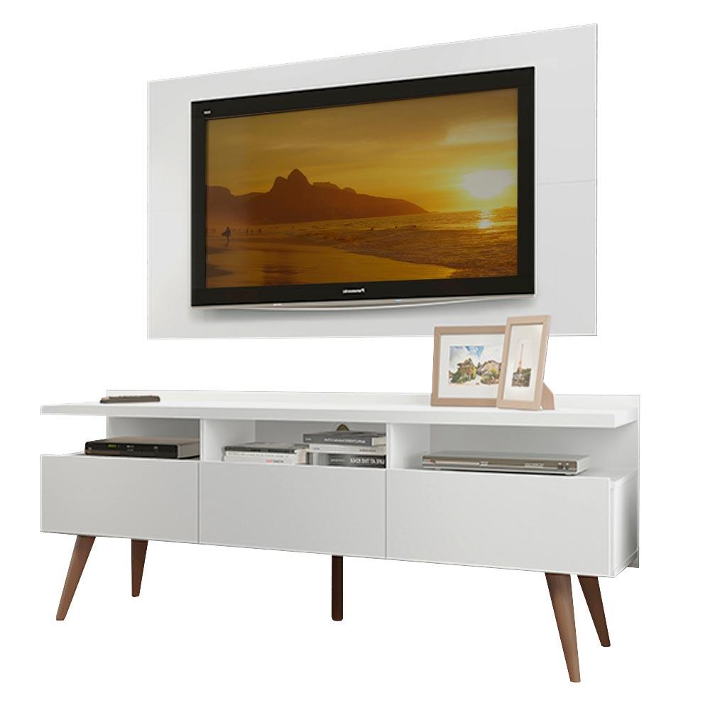 Rack Madesa Londres e Painel para TV até 55 Polegadas - Branco