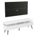 Rack Madesa Londres e Painel para TV até 55 Polegadas - Branco/Preto