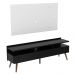Rack Madesa Londres e Painel para TV até 55 Polegadas - Preto/Branco