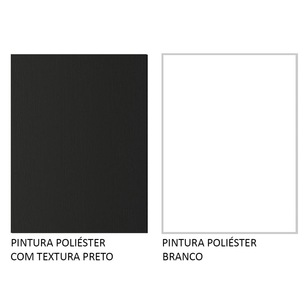 Rack Madesa Londres e Painel para TV até 55 Polegadas - Preto/Branco