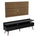 Rack Madesa Londres e Painel para TV até 55 Polegadas - Rustic/Preto