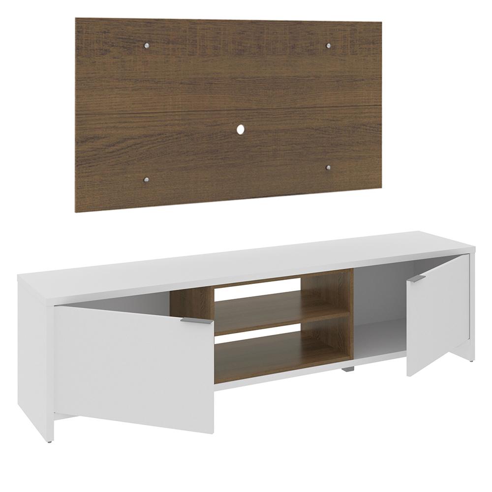 Rack Madesa Metz e Painel para TV até 55 Polegadas - Branco/Rustic/Rustic