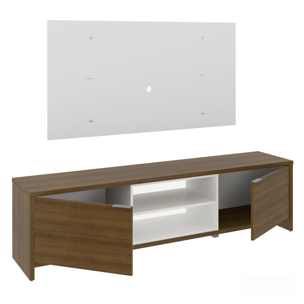 Rack Madesa Metz e Painel para TV até 55 Polegadas - Rustic/Branco