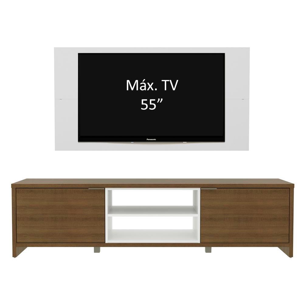 Rack Madesa Metz e Painel para TV até 55 Polegadas - Rustic/Branco