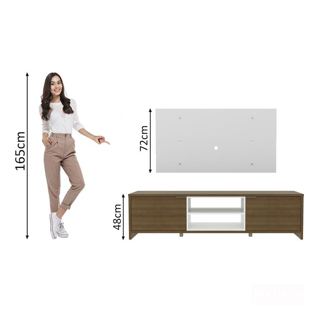 Rack Madesa Metz e Painel para TV até 55 Polegadas - Rustic/Branco