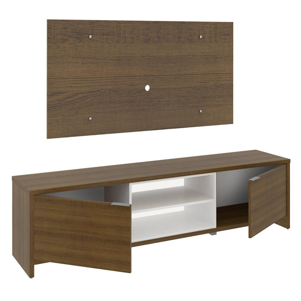 Rack Madesa Metz e Painel para TV até 55 Polegadas - Rustic/Branco/Rustic