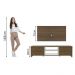 Rack Madesa Metz e Painel para TV até 55 Polegadas - Rustic/Branco/Rustic