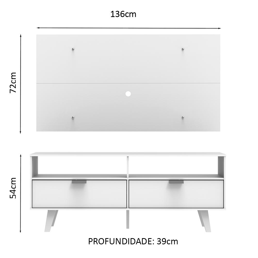 Rack Madesa Oslo e Painel para TV até 55 Polegadas 2 Portas