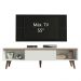 Rack Madesa Reims e Painel para TV até 55 Polegadas 2 Portas e 1 Gaveta - Branco/Preto