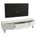 Rack Madesa Reims e Painel para TV até 55 Polegadas 2 Portas e 1 Gaveta - Branco/Preto