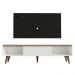 Rack Madesa Reims e Painel para TV até 55 Polegadas 2 Portas e 1 Gaveta - Branco/Preto