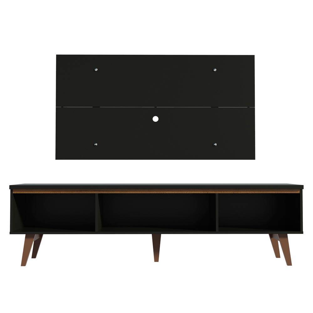 Rack Madesa Reims e Painel para TV até 55 Polegadas 2 Portas e 1 Gaveta - Preto