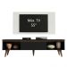 Rack Madesa Reims e Painel para TV até 55 Polegadas 2 Portas e 1 Gaveta - Preto/Branco