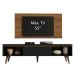 Rack Madesa Reims e Painel para TV até 55 Polegadas 2 Portas e 1 Gaveta - Rustic/Preto