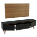 Rack Madesa Reims e Painel para TV até 55 Polegadas 2 Portas e 1 Gaveta - Rustic/Preto