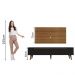 Rack Madesa Reims e Painel para TV até 55 Polegadas 2 Portas e 1 Gaveta - Rustic/Preto