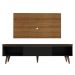 Rack Madesa Reims e Painel para TV até 55 Polegadas 2 Portas e 1 Gaveta - Rustic/Preto