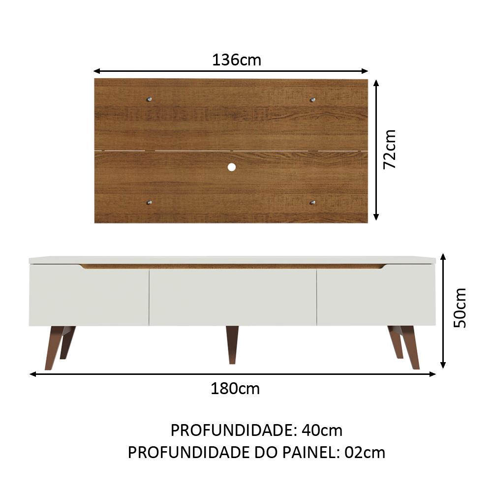 Rack Madesa Reims e Painel para TV até 55 Polegadas 2 Portas e 1 Gaveta