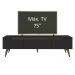 Rack Retrô Madesa Reims para TV até 75 Polegadas Pés de Madeira - Preto