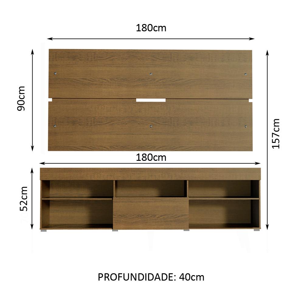 Rack com Painel para TV até 65 Polegadas Madesa Miami 1 Porta
