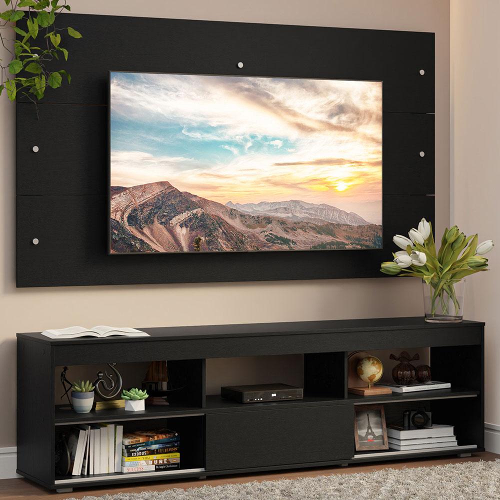 Rack com Painel para TV até 65 Polegadas Preto Madesa