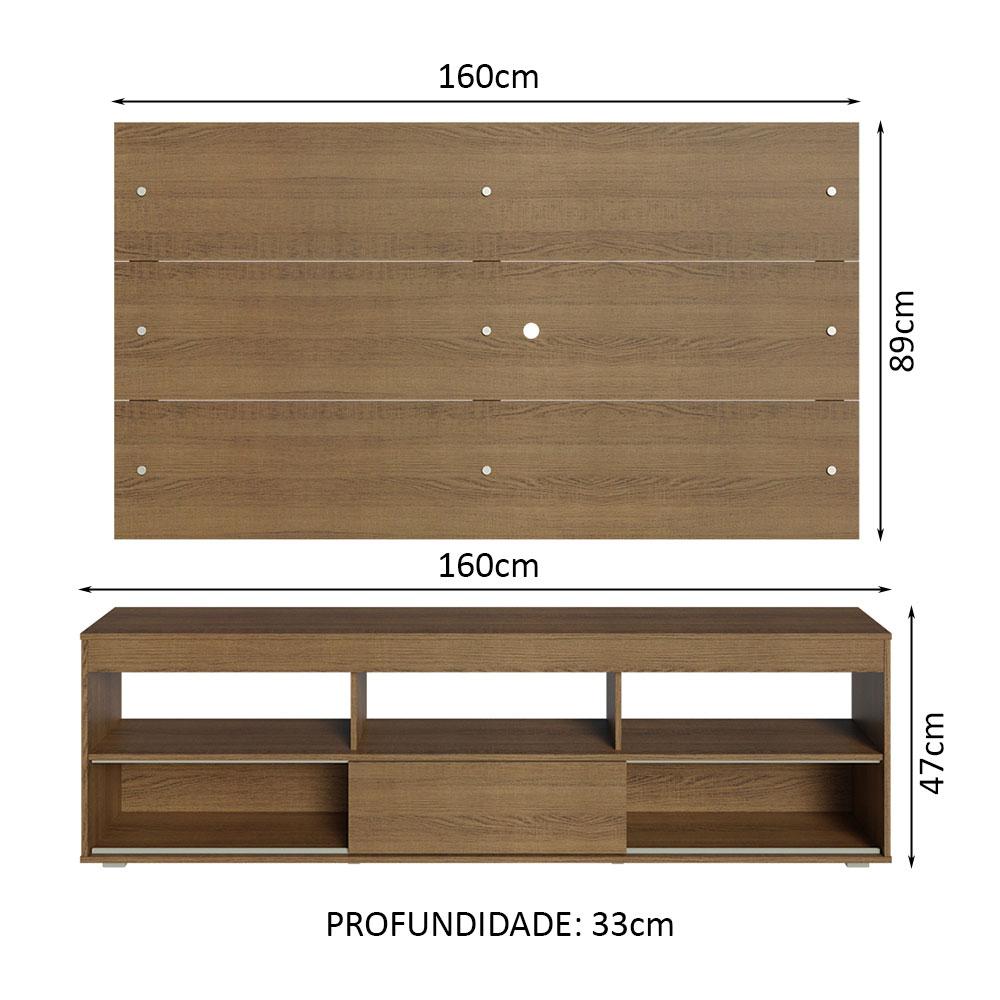 Rack com Painel para TV até 65 Polegadas Rustic Orlando Madesa