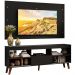 Rack com Painel para TV até 65 Polegadas com Pés Preto Texas Madesa