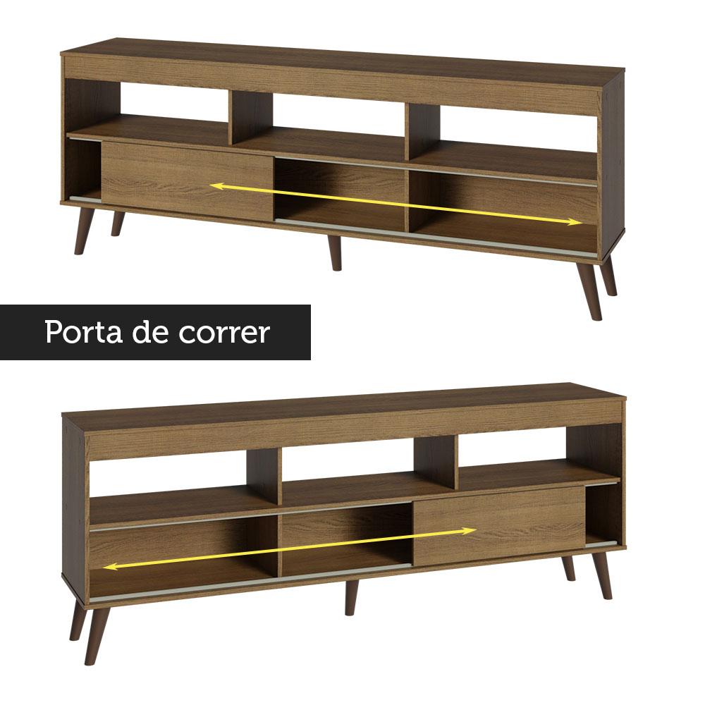 Rack com Painel para TV até 65 Polegadas com Pés Rustic Detroit Madesa