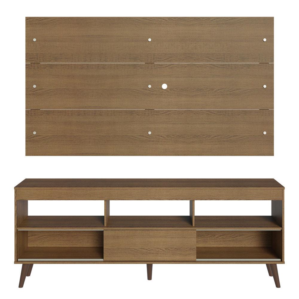 Rack com Painel para TV até 65 Polegadas com Pés Rustic Detroit Madesa