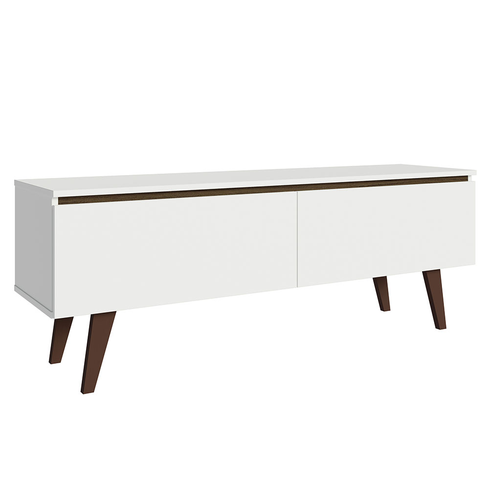 Rack para TV até 55 Polegadas Madesa Le Mans com 2 Portas - Branco/Rustic