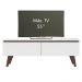 Rack para TV até 55 Polegadas Madesa Le Mans com 2 Portas - Branco/Rustic